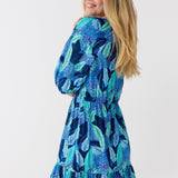 Blue Myers Flowy Cinch Waist Dress