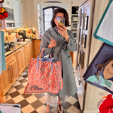 Jumbo Slouchy Denim Tote, Love Language