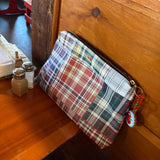 Roomy Leather Clutch, HANDBOOK PLAID