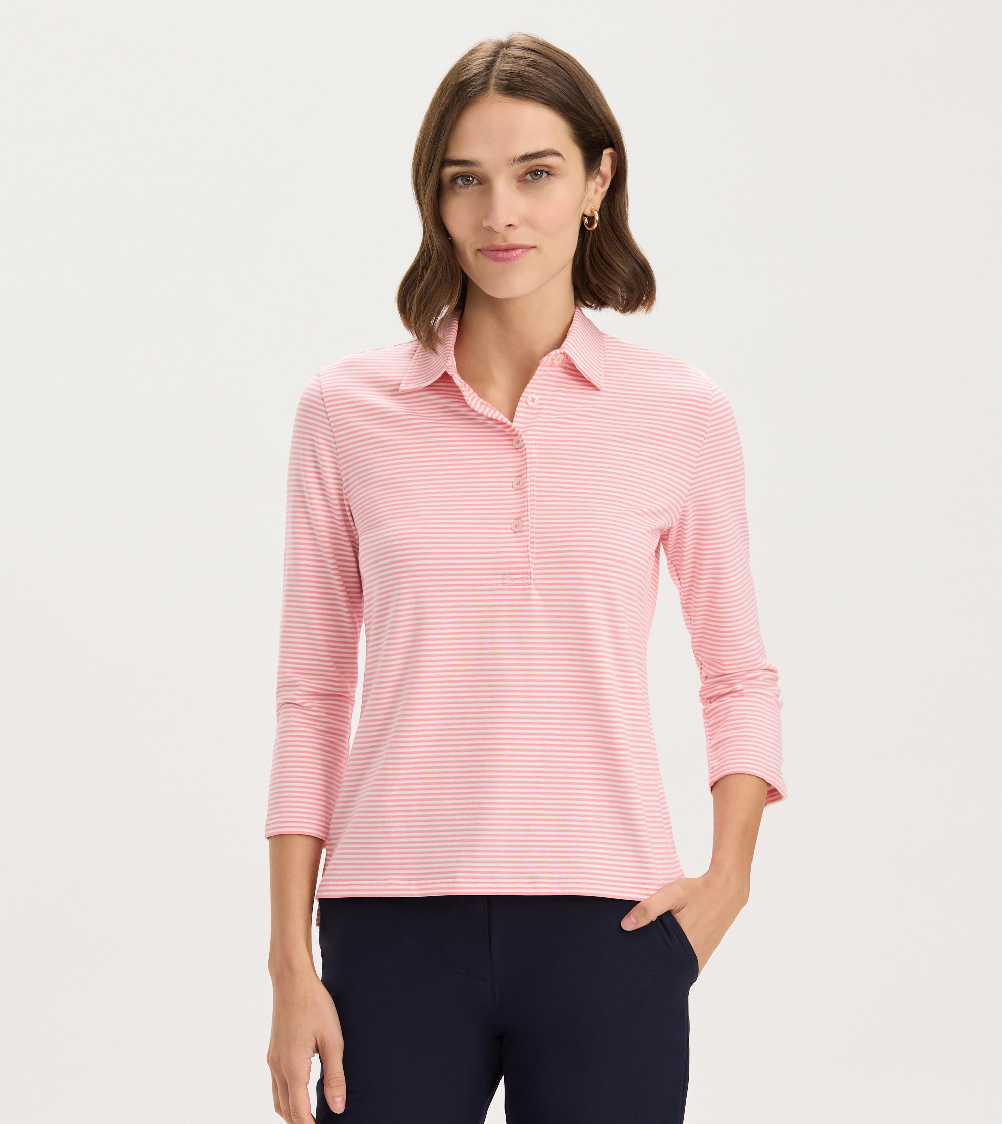 3/4 Sleeve Cotton Polo