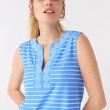 Palm Beach Embroidered Sleeveless Tunic Dress