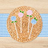 Pink and Blue Hydrangea Acrylic Drink Stir Sticks
