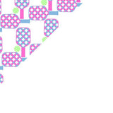 Britt Top 3/4 Sleeve- White/Let's Play Pickle Pink/Blue