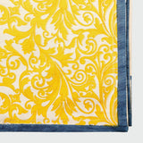 Damask print tablecloth, yellow