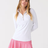 White 1/4 Zip Sport Top