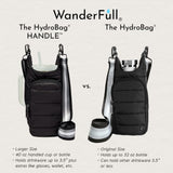 HydroBag® HANDLE®- Black Matte with Gray, Black, White Striped Strap