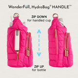 Bright Pink HydroBag® Handle® with Pink and Cream Strap