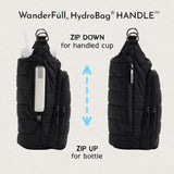 HydroBag® HANDLE®- Black Matte with Gray, Black, White Striped Strap