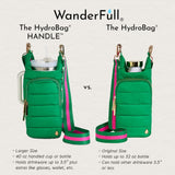 HydroBag® HANDLE®- Kelly Green with Pink and Green Striped Strap