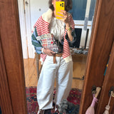 Roomy Leather Clutch, HANDBOOK PLAID