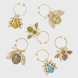 Bedazzled bee wine charms