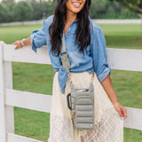 HydroBag® HANDLE® - Sage Green with Solid Vegan Leather Trimmed Strap