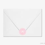 Pink and White Bow Round Stickers
