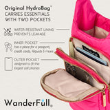 Bright Pink HydroBag® with Pink and Green Striped Strap