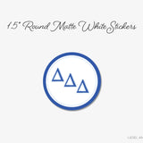 Delta Delta Delta Round Stickers Officially Licensed
