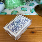 Illustrated Playing Cards with Tiger Motif and Needlepoint Accents, CHINOISERIE BLEU