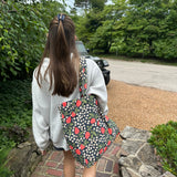 Jumbo Slouchy Denim Tote, MAHJ BABY STRAWBERRY