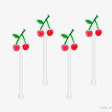 Cherry Acrylic Drink Stir Sticks