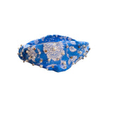 Block Print Headband with Gems in Harbor Bay Blue