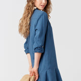 Harbor Gauze Button Front Shirt Dress