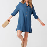 Harbor Gauze Button Front Shirt Dress