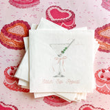 Stitch Sip Repeat Premium Cocktail Napkins with Martini | Designer Party Pack of 12