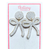 The Bradley Bow Earring in White