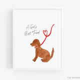 A Girl's Best Friend Dog Art Print