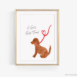 A Girl's Best Friend Dog Art Print