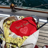 Nylon Satin Project Bag with Clear Window Front, HEART, LARGE