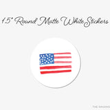 American Flag Round Stickers