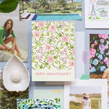 Pink Anniversary Florals Card