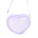 Heart Purse, Seersucker Pink