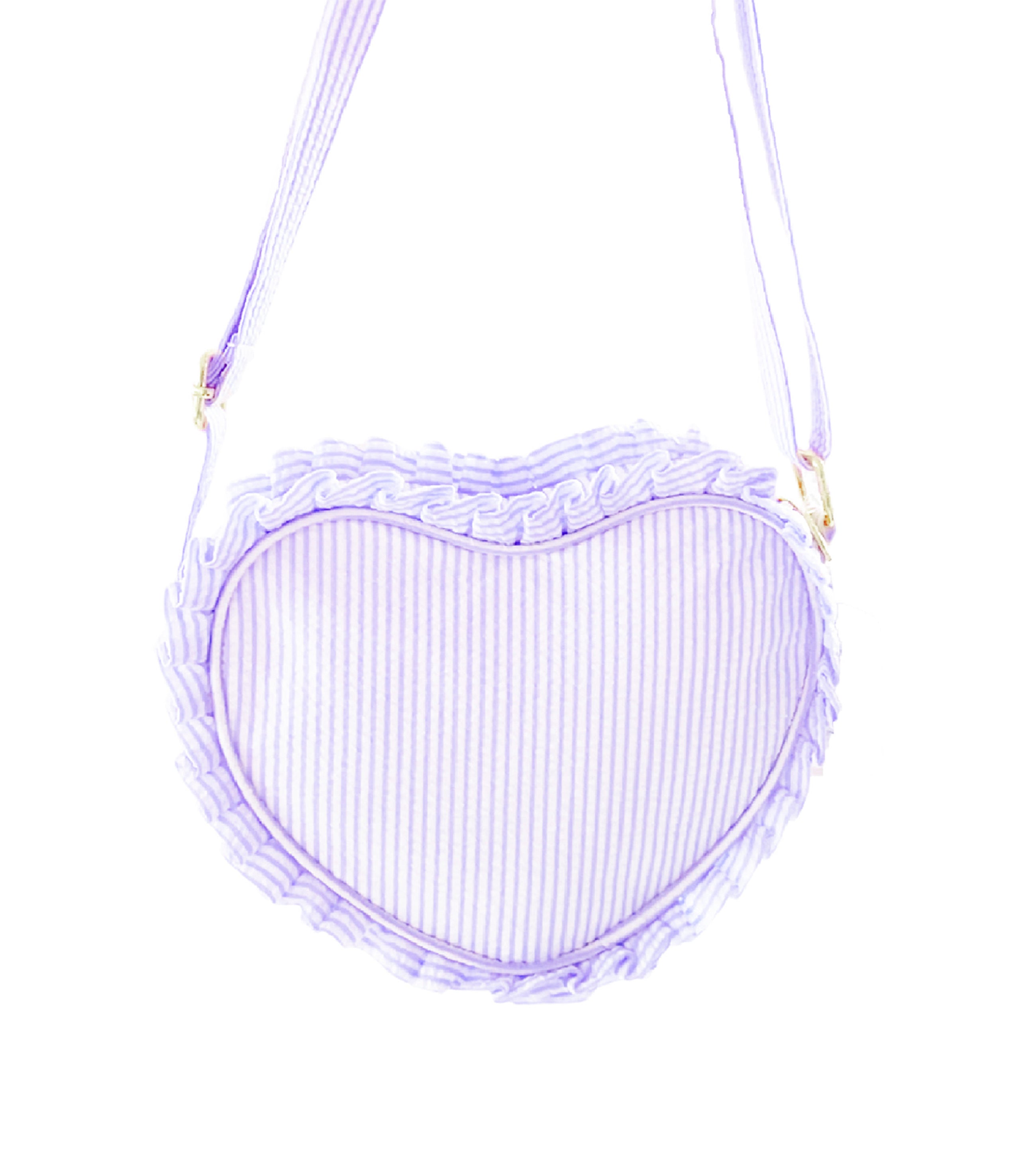 Heart Purse, Seersucker Pink