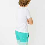 Boys Aqua Colorblock Swim Trunk