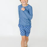 Boys Light Blue Long Sleeve Rashguard