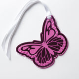 Pink Butterfly Wine Bottle Tag