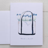 Beach Tote Filled with Flowers Note Card (Single Card)