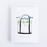 Beach Tote Filled with Flowers Note Card (Single Card)