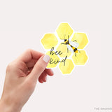 Bee Kind Honeycomb Vinyl Sticker