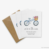 Bicycle with Flowers Moving Announcement