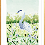 The "Blue Heron Garden" Fine Art Print
