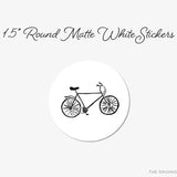 Black Bicycle Round Stickers