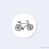 Black Bicycle Round Stickers