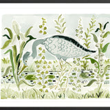 The "Heron by the Waterlilies" Fine Art Print