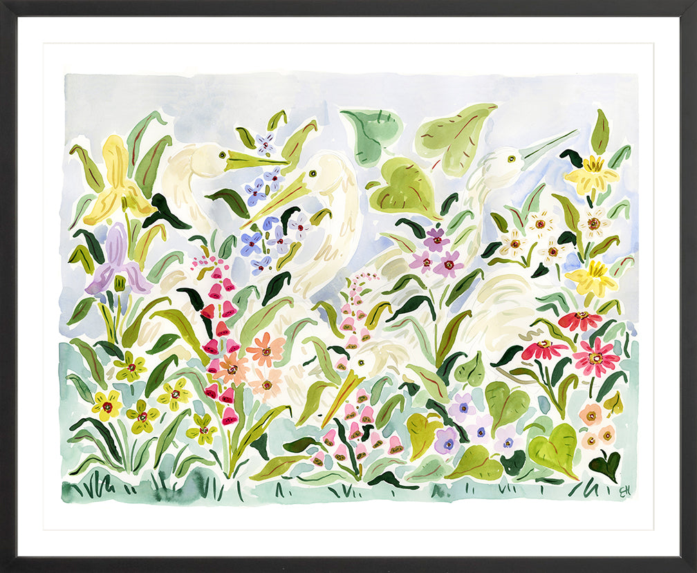 The " Heron Girls in the Garden" Fine Art Print