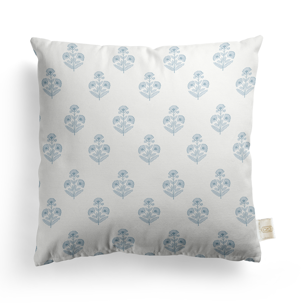 Block Print Floral Pillow Cover | Featuring Fiesta Colorway