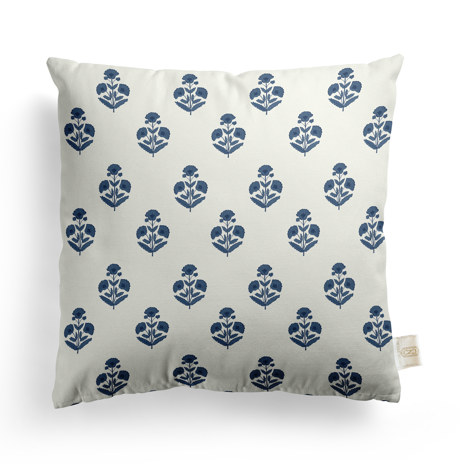 Block Print Floral Pillow Cover | Featuring Preppy Colorway