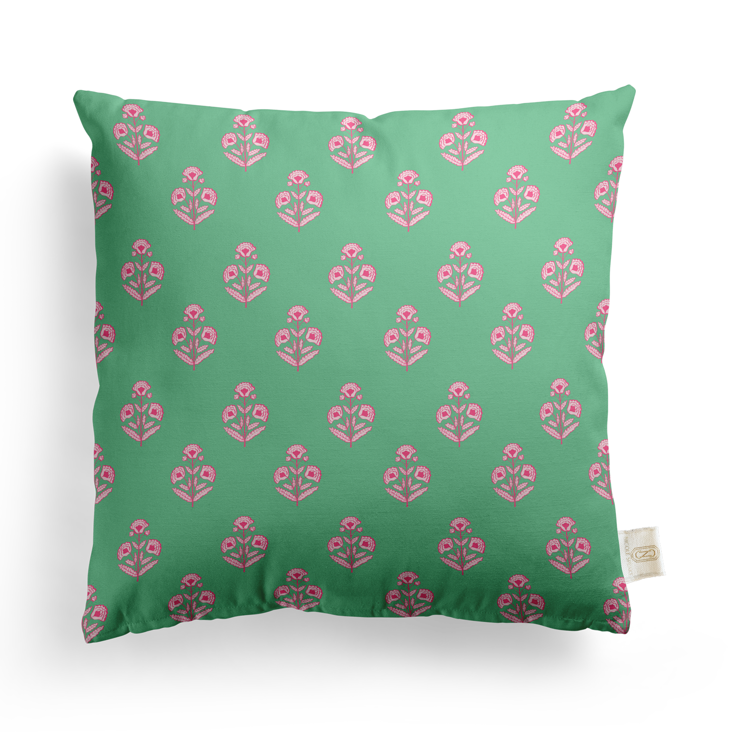 Block Print Floral Pillow Cover | Featuring Fiesta Colorway