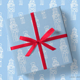 Blue Nutcracker Christmas Gift Wrap